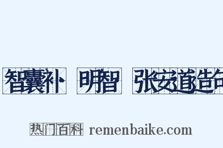 智囊补·明智·张安道造句是什么意思的图片